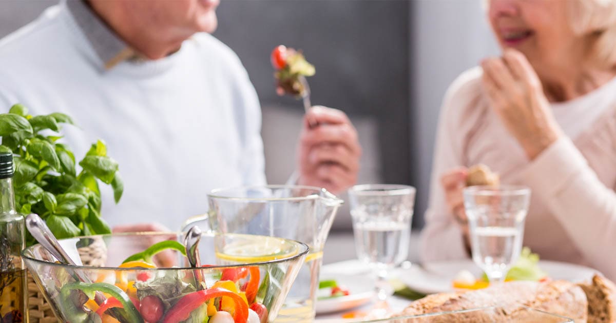 Photo of seniors eating